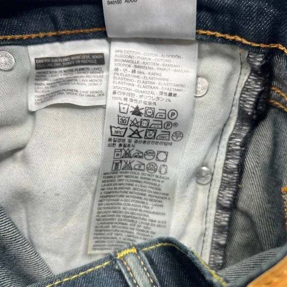 Levi's 511 Slim Fit Jeans Mens 30x32 Blue Fits 32x30 Dark Wash Stretch Denim - Picture 8 of 16